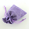 Polyester Imitation Burlap Packing Pouches Drawstring Bags ABAG-R004-14x10cm-08-3