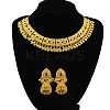 Teardrop Ethnic Style Alloy Rhinestone Bib Necklaces & Dangle Earrings Sets FS-WG1CE2C-02-2