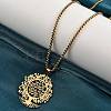 201 Stainless Steel Hollow Tree of Life Pendant Box Chain Necklaces NJEW-M086-04G-1