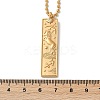 304 Stainless Steel Clear Cubic Zirconia Rectangle Constellation Pendant Necklaces for Women Men NJEW-S435-01G-I-5