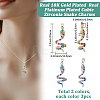 6Pcs 2 Colors Brass Micro Pave Cubic Zirconia Pendants KK-BBC0019-19-2