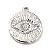 Tarnish Resistant 304 Stainless Steel Pendants Rhinestone Setting STAS-A066-16P-1
