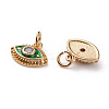 Brass Micro Pave Clear Cubic Zirconia Charms KK-C100-15G-A01-3