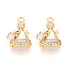 Brass Micro Pave Cubic Zirconia Charms KK-N263-134G-1