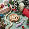 80Pcs 4 Styles Snowman Theme Printed Wood European Beads WOOD-PH0003-04B-5
