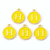 Golden Plated Alloy Enamel Charms X-ENAM-S118-09H-1