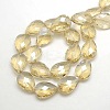 Electroplate Crystal Glass Teardrop Beads Strands X-EGLA-F067B-10-2
