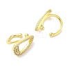 Brass Micro Pave Clear Cubic Zirconia Cuff Earrings for Women EJEW-I305-46G-2