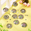 10Pcs 5 Colors Tibetan Style Flat Round Alloy with Resin Decorative Rivets BUTT-TA0001-31A-7