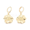 Brass Flower Dangle Leverback Earrings for Women EJEW-N012-94-1
