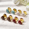 Brass Enamel Hoop Earrings EJEW-P333-06G-1