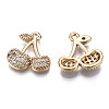 Brass Micro Pave Clear Cubic Zirconia Charms KK-S359-098-RS-2