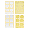 Gorgecraft 12 Sheets 4 Styles Paper Adhesive Embossed Imitation Wax Seal Stickers AJEW-GF0006-65-1