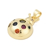 Brass Micro Pave Cubic Zirconia Pendants KK-A241-03G-2