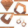30Pcs 15 Style Transparent Resin & Walnut Wood Pendants RESI-FW0001-04-4