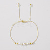 Natural White Jade & Brass Beads Braided Bead Bracelets for Women HH4245-4-1