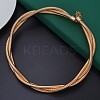 Alloy Wrap Round Snake Chain 3-Strand Choker Necklaces for Women Men LS-NJEW-C090-02G-1