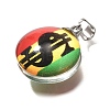 Flat Round 201 Stainless Steel Acrylic Pendants STAS-U036-01P-09-2
