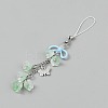 Lily of the Valley Handmade Lampwork & Alloy Butterfly Pendant Decorations HJEW-WH20021-06B-2