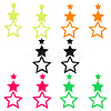 5 Pairs 5 Colors Hollow Star Acrylic Dangle Stud Earrings for Woman EJEW-AN0004-10-1