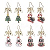 4 Pairs 4 Styles Christmas Theme Alloy Enamel Dangle Earrings EJEW-JE06562-2