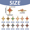 48Pcs 12 Styles Rack Plating Alloy Enamel Connector Charms FIND-TA0002-85-3