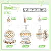 30Pcs 3 Styles Wood Pendant Locking Stitch Markers HJEW-NB00321-2