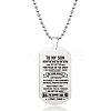 201 Stainless Steel To My Son Dog Tag Pendant Ball Chain Necklaces FS-WG527E6-29-1