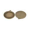 Vintage Tibetan Style Alloy Pendant Cabochon Bezel Settings X-TIBEP-M018-139AB-NF-2
