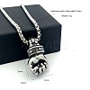 Minimalist Hip-Hop 304 Stainless Steel Fist Pendant Necklaces for Men ZI2468-6