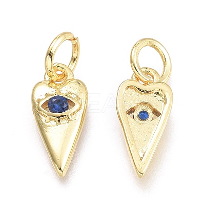 Brass Micro Pave Cubic Zirconia Pendants KK-P187-15H-G-1