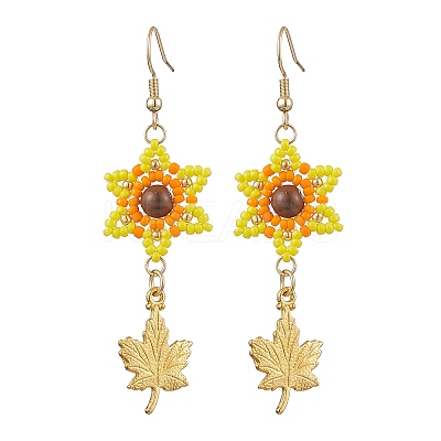 Seed Beads Dangle Earrings EJEW-MZ00221-1