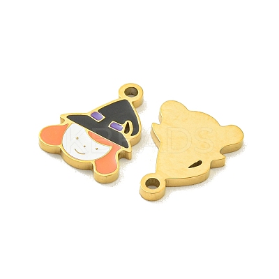 Halloween Theme Ion Plating(IP) 304 Stainless Steel Enamel Pendants STAS-M011-01C-1
