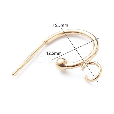304 Stainless Steel Half Hoop Earrings STAS-Z028-B02-G-1