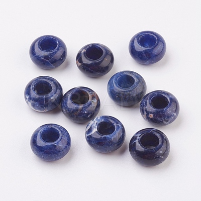 Natural Sodalite European Beads X-G-G740-14x8mm-02-1