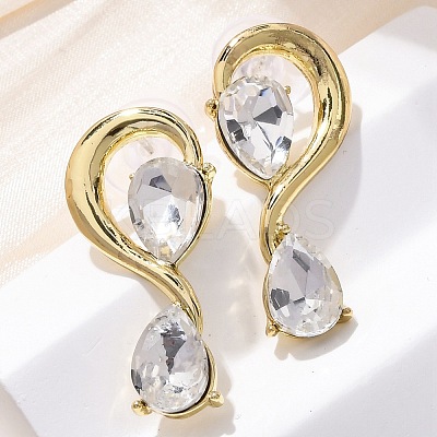 Alloy Rhinestones Stud Earrings EJEW-M075-04G-01-1