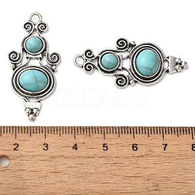 Tibetan Style Alloy Pave Imitation Turquoise Pendants FIND-NH0001-06AS-1