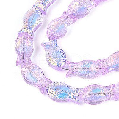 Transparency Electroplate Glass Beads Strands GLAA-T023-40A-04-1