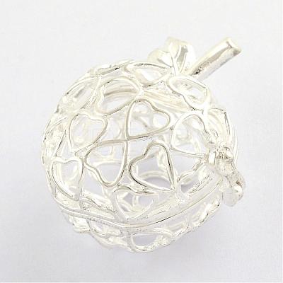 Rack Plating Brass Cage Pendants KK-Q402-12S-1