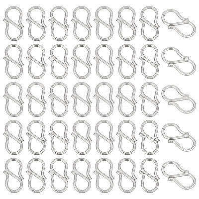 300Pcs 304 Stainless Steel S-Hook Clasps STAS-HY0001-80-1