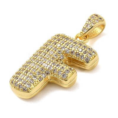 Brass Micro Pave Cubic Zirconia Pendants KK-E061-03G-06-1