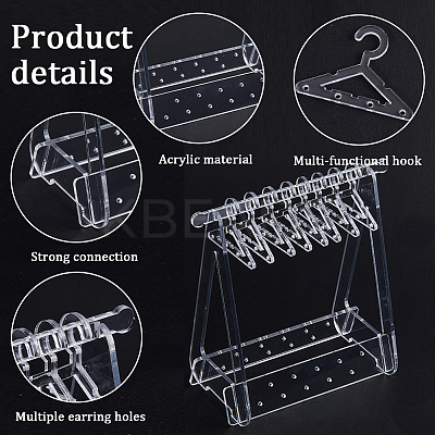 4 Sets 4 Styles Coat Hanger Removable Acrylic Earring Displays EDIS-CP0001-09-1