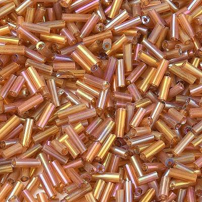AB Color Plated Glass Bugle Beads SEED-R012-162C-1