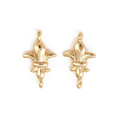 Brass Fleur De Lis Connector Charms KK-H524-04G-1