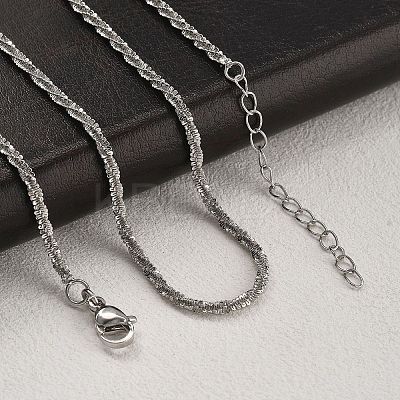Brass Sterling Silver Chains Necklaces for Women NJEW-D302-25P-1