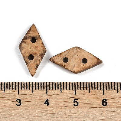 Carved Rhombus 2-hole Basic Sewing Button SHEL-K009-02-1