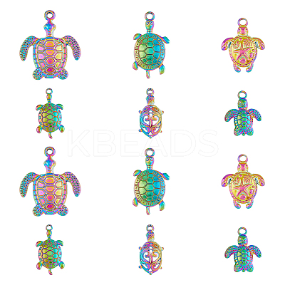 24Pcs 6 Style Alloy & Stainless Steel Pendants STAS-DC0014-71-1