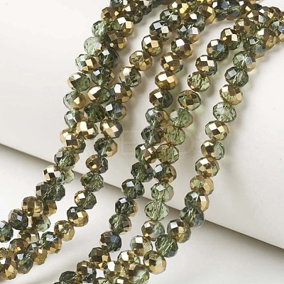 Electroplate Transparent Glass Beads Strands EGLA-A034-T6mm-O09-1