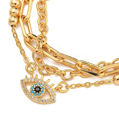 Brass Micro Pave Cubic Zirconia Bracelets for Women BJEW-U008-08G-1