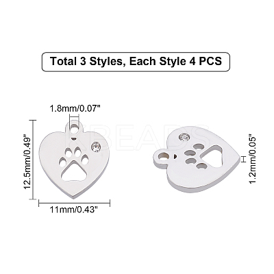 304 Stainless Steel Charms STAS-UN0009-73P-1